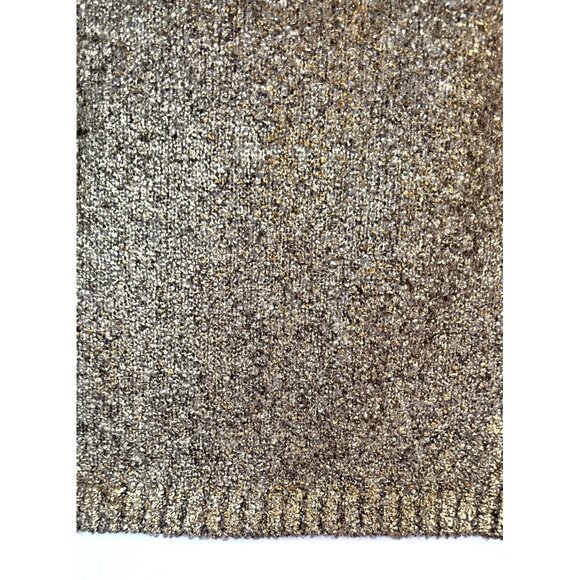 2/$30 Zara Gold Metallic Small Short Sleeve Pullover Crewneck Sweater - Picture 9 of 14